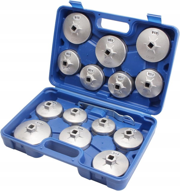 CCLIFE 15szt Zestaw nakrętek do filtrów oleju z aluminium Klucz do filtrów