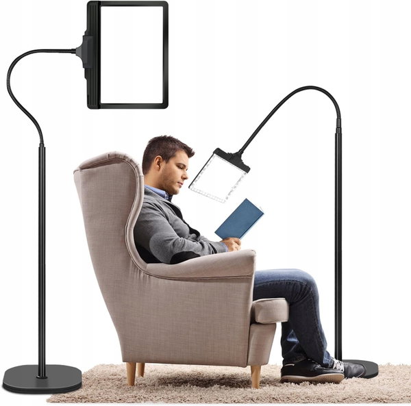 NZQXJXZ 3 w 1 akumulatorowa lupa z lampką i stojakiem, 5x, 43 diody LED