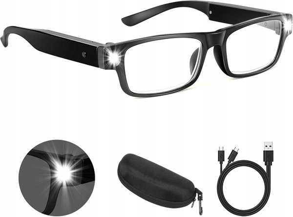NZQXJXZ 200% podświetlane okulary powiększające LED, ładowane przez USB