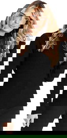 Elegancki damski sweter golf City Comfort rozmiar XL czarny