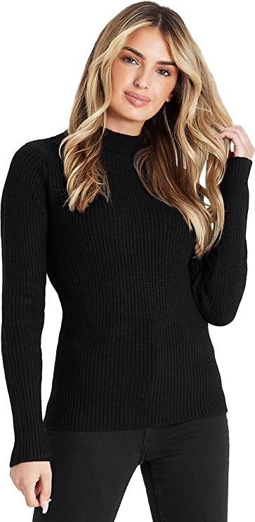Elegancki damski sweter golf City Comfort rozmiar XL czarny