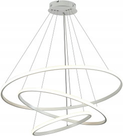Nowoczesna lampa akryl wisząca 3 pierścienie 40 + 60 + 80cm, biała Minifair