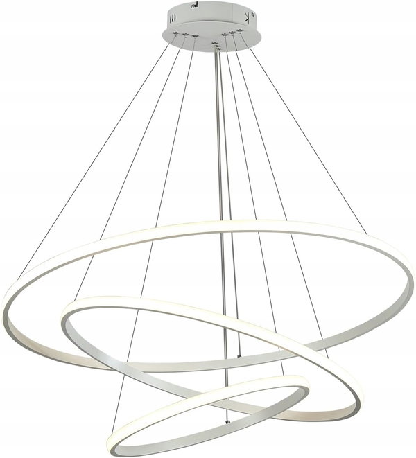 Nowoczesna lampa akryl wisząca 3 pierścienie 40 + 60 + 80cm, biała Minifair