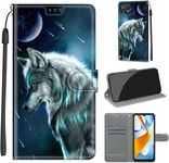Etui do Xiaomi Redmi 10C / 10 Power / C40 etui z klapką ze skóry PU, wilk