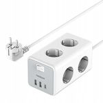 Tessan Listwa Zasilająca TS-306-C 6x Gniazda AC 3x Port USB-A 3600W 16A 2m