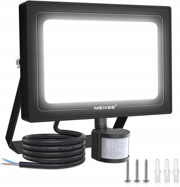 MEIKEE 50W LED Reflektor z Czujnikiem Ruchu 4700LM 6500K IP66