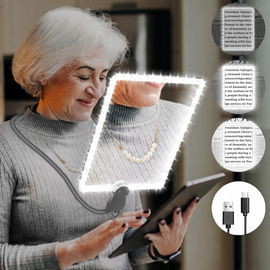 NZQXJXZ Lupa szkło powiększające z uchwytem na szyje, 5X, 50 diod LED
