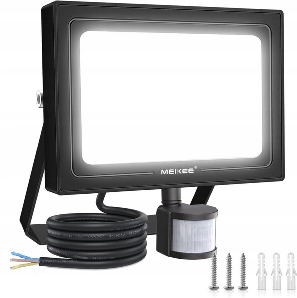 MEIKEE Reflektor LED 80W 7520 LM Z Czujnikiem Ruchu Zewnętrzny IP66 MOCNY!