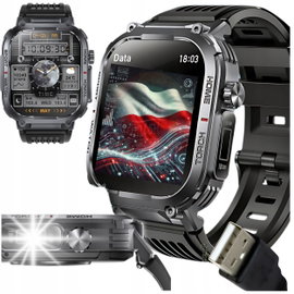 Smartwatch zegarek męski sportowy puls krokomierz tętno sylikonowy pasek BT