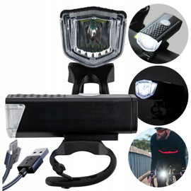 Akumulatorowa przednia lampka LED ładowana z USB na kierownik