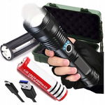 AKUMULATOROWA LATARKA LED ŁADOWANA USB-C 5 TRYBÓW ZOOM ALUMINIUM XHP90 cree