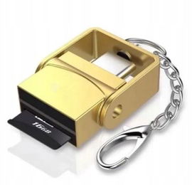 MINI CZYTNIK KART microSD OTG USB-C METALOWY BRELOOK DO KLUCZY BRELOCZEK