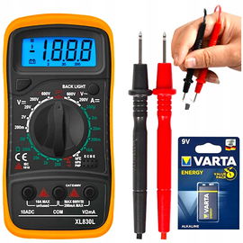 Profesjonalny Miernik Prądu Multimetr Cyfrowy LCD podświetlany bateria 9V