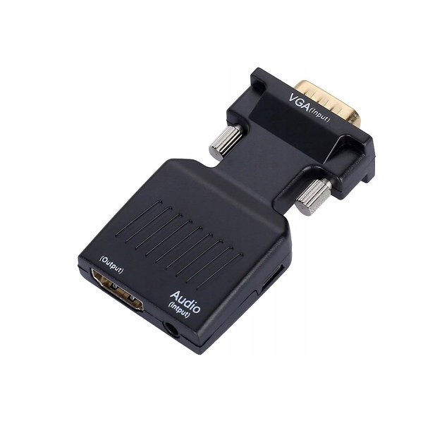 KONWERTER VGA D-SUB DO HDMI ADAPTER + AUDIO