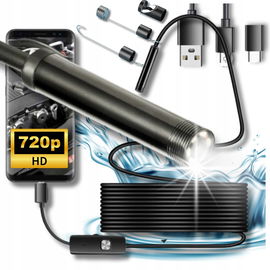 ENDOSKOP KAMERA INSPEKCYJNA ANDROID USB-C LED 5m elastyczna haczyki lusterk