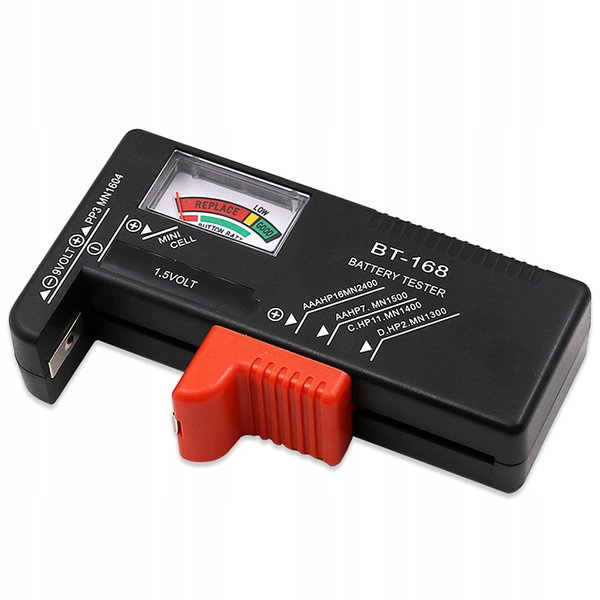 MIERNIK BATERII AKUMULATORÓW TESTER R3 R6 R9 R14 R20 AA AAA PALUSZKI