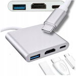 Adapter HUB Multiport USB-C na HDMI 4K, USB 3.0 i USB-C PD OTG DO TELEFONU