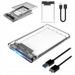 KIESZEŃ NA DYSK 2,5" SATA ZEWNĘTRZNA USB 3.0 PRZEZROCZYSTA DYSK Z LAPTOPA