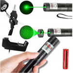 zielony laser wskaźnik laserowy zasilany akumulatorem soczewka gwiazdy