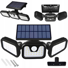 Solarna lampa LED z czujnikiem ruchu zmierzchu 171LED 3 panele oświetlenie