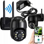 Kamera Wi-Fi obrotowa zewnętrzna IP PTZ FHD zoom 3MP detekcja ALARM CZARNA
