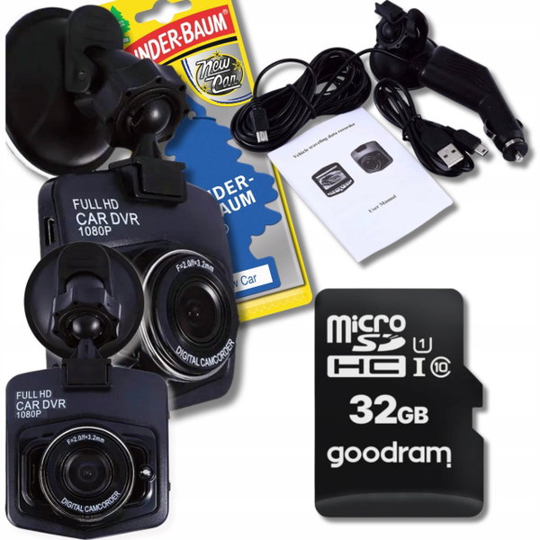 KAMERA SAMOCHODOWA REJESTRATOR JAZDY FHD G-Sensor karta 32GB Goodram