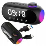 GŁOŚNIK BUDZIK BEZPRZEWODOWY BLUETOOTH RADIO FM MP3 ZEGAR OŚWIETLENIE RGB