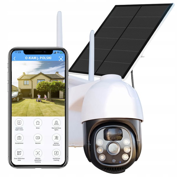 ZEWNĘTRZNA KAMERA SOLARNA GSM SIM LTE 4G ŚLEDZENIE DETEKCJA RUCHU ALARM IR