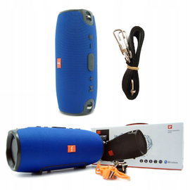 EXTREME DUŻY BEZPRZEWODOWY GŁOŚNIK BLUETOOTH 22CM NIEBIESKI + PASEK