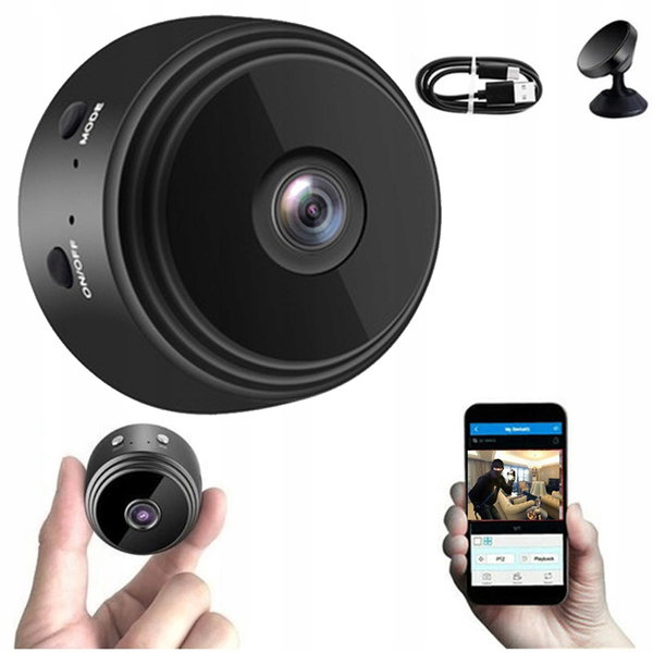 MINI KAMERA SZPIEGOWSKA Z PODSTAWKĄ WI-FI FULLHD PODGLĄD ZDALNY NA ŻYWO