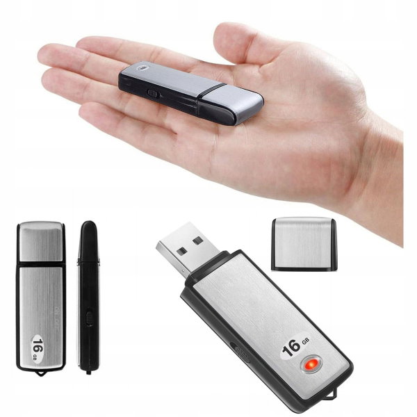 DYKTAFON SZPIEGOWSKI UKRYTY W PENDRIVE DETEKCJA DŹWIĘKU PENDRIVE USB 16GB
