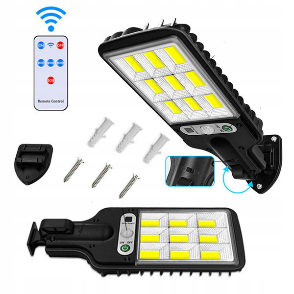 SOLARNA LAMPA Z CZUJNIKIEM RUCHU ZMIERZCHU 120 COB LED