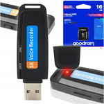 Dyktafon szpiegowski ukryty w pendrive na karty microSD karta Goodram 16GB