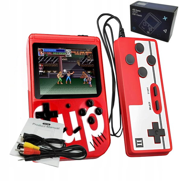 MINI KONSOLA RETRO SUP 400 GIER GAME BOY STARE GIERKI MARIO PEGASUS + PAD
