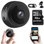 MINI KAMERA SZPIEGOWSKA Z WI-FI FULL HD PODGLĄD NA ŻYWO ALARM + karta 32GB