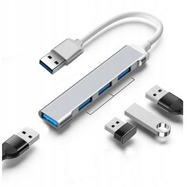 HUB ROZDZIELACZ 4x USB REPLIKATOR PORTÓW ALUMINIOWY UNIWERSALNY SLIM