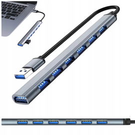 HUB USB 3.0 Ruffberg AY-Y801 7 portowy siedem USB Rozdzielacz Aluminiowy