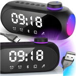 GŁOŚNIK BEZPRZEWODOWY BLUETOOTH BUDZIK ZEGAR LED RADIO FM MP3 OŚWIETLENIE