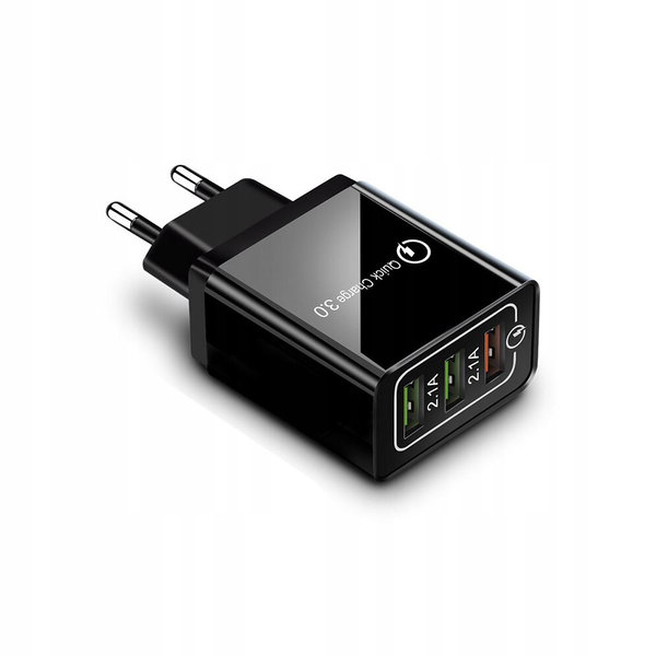 ŁADOWARKA SIECIOWA SZYBKA QUICK CHARGE 3.0 USB 3 PORTY DO ŁADOWANIA