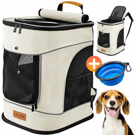 Plecak dla psa Cadoca beżowy S/M tworzywo sztuczne 12 kg