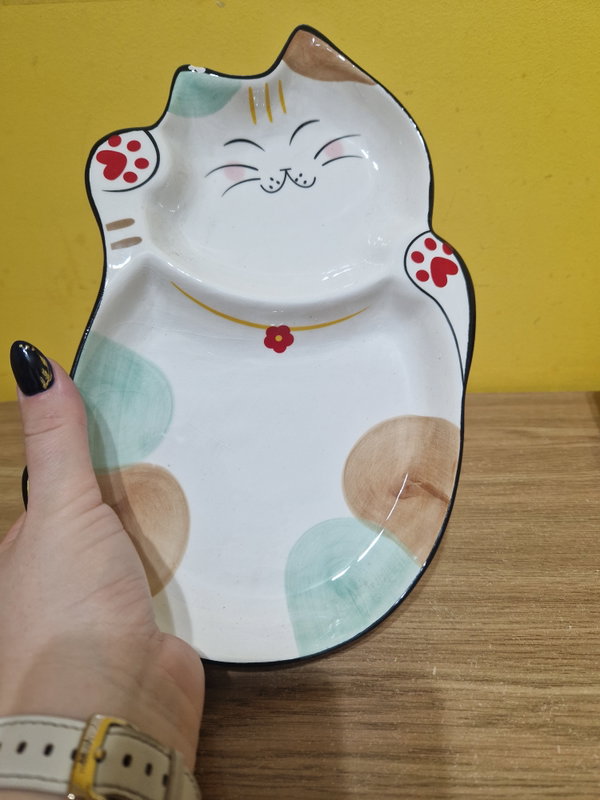 talerz ceramiczny na przystawki kot
