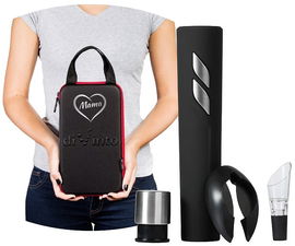 Zestaw Miłośniczki Wina diVinto dla Mamy Korkociąg Nalewak Stoper Etui Nożyk