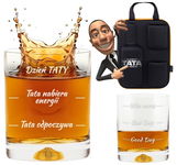 Etui Na Whisky Ze Szklankami Who Cares Dla Taty Prezent na Każdą Okazję