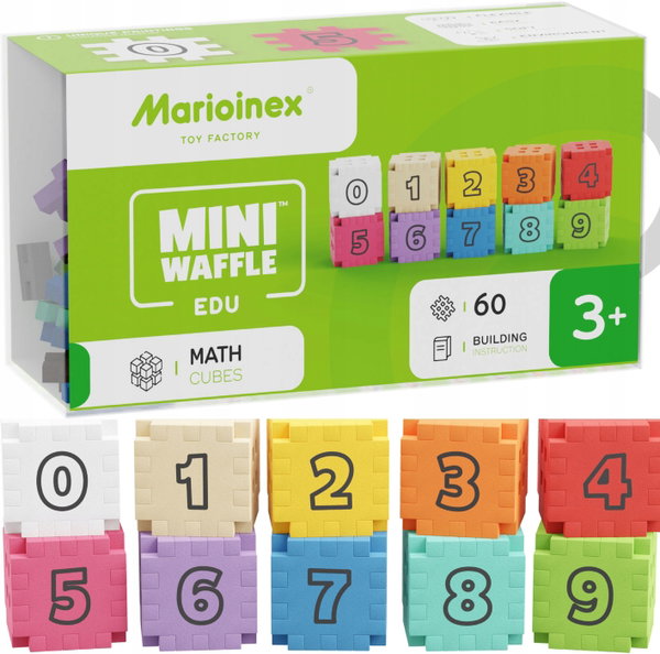 Marioinex Waffle Mini EDU Kostki matematyczne 60 MATEMATYKA Przedszkolaka