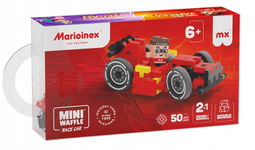 Marioinex Waffle Mini Samochody Race Car, James, 50 el,Red, wyścigi, 2w1