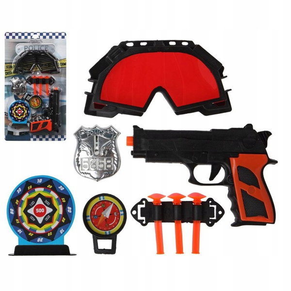 Akcesoria policjanta PISTOLET NA STRZAŁKI, GOGLE