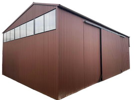 Hala Garaż 12x8m brama przesówna drzwi rynny okna GP85