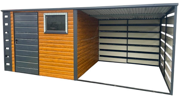 Skrzynia ogrodowa metalowa kufer 150x60x70cm  złoty dąb GP526