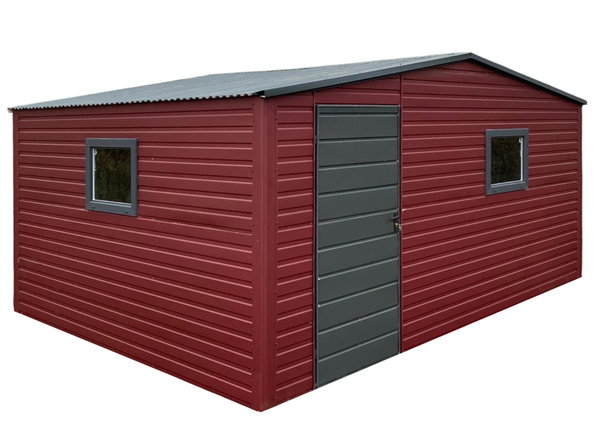 Schowek - Domek ogrodowy 5x4m - drzwi - Antracyt - wiśnia - 2x okna Dach GP669