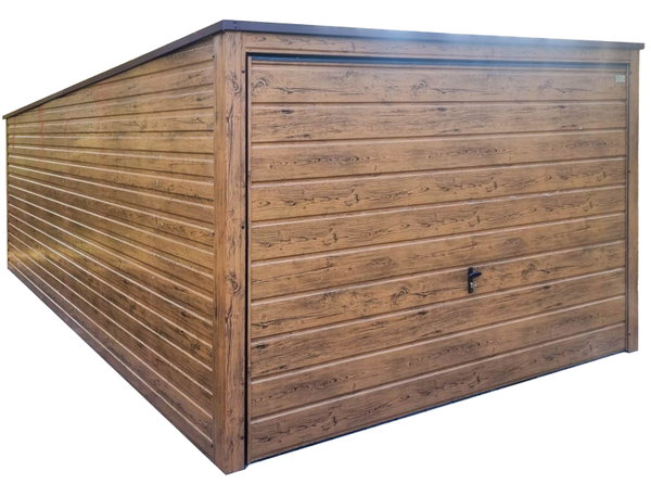 Garaż blaszany 3x6m brama drewnopodobny dach GP675